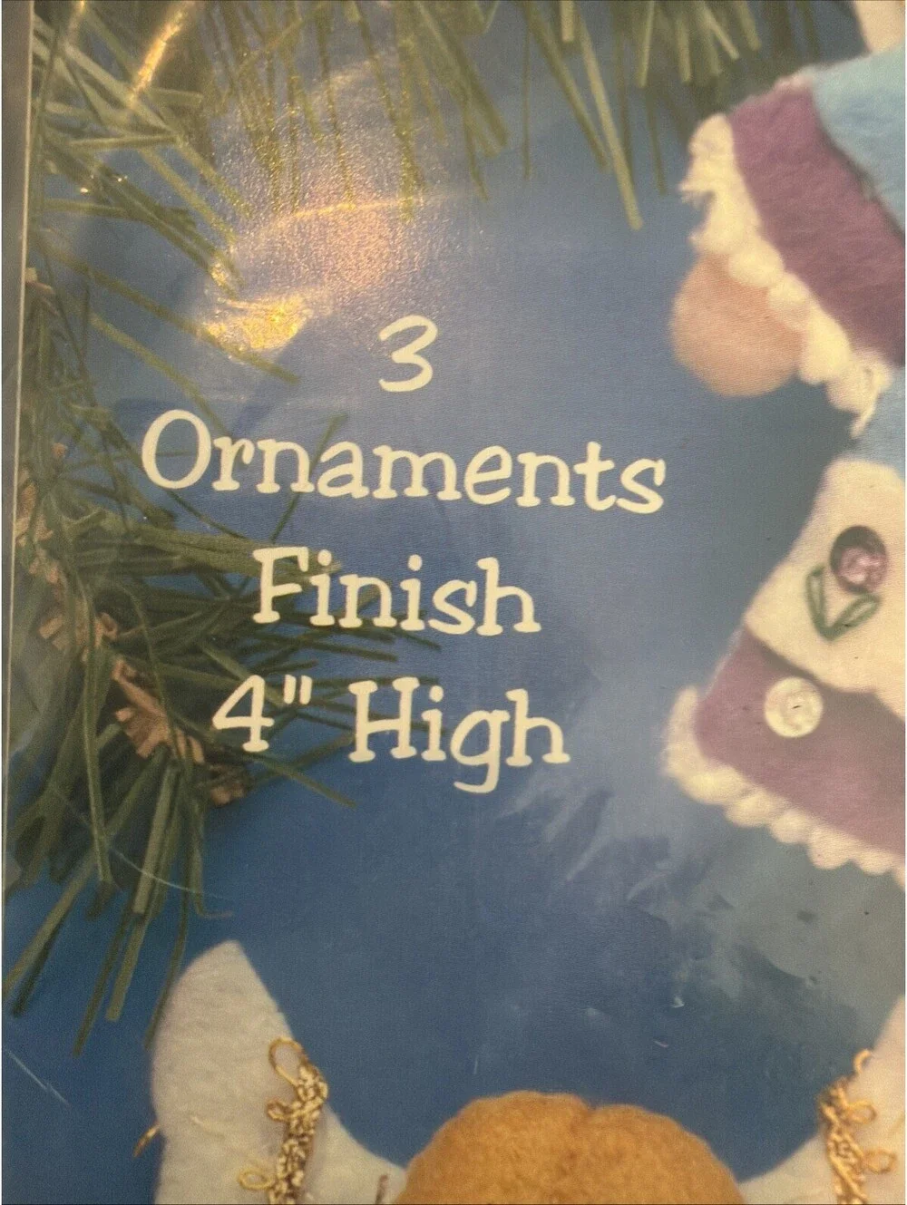 Rare DIY Design Works Felt Ornament Kit Angels 3 Ornaments New Sealed